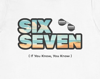 Camiseta gráfica divertida con meme humorístico de moda SEIS SIETE 6 7 / playera retro playera, estilo 67, unisex. Si lo sabes, lo sabes.