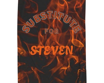 Manta sexy personalizada con nombre, diseño de llamas, que dice "Sustituir por (añadir nombre)".