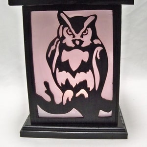 Owl wooden lantern