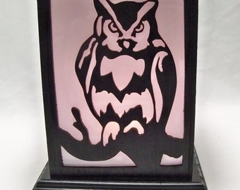 Owl wooden lantern