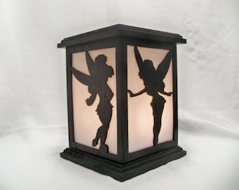 Tinker bell wood lantern
