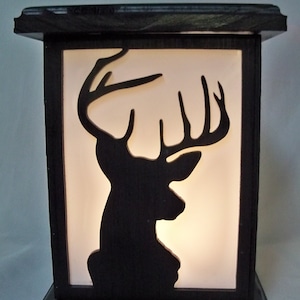 Deer Huting wood lantern