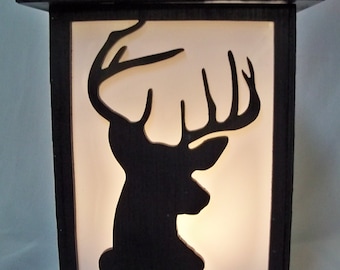 Deer Huting wood lantern