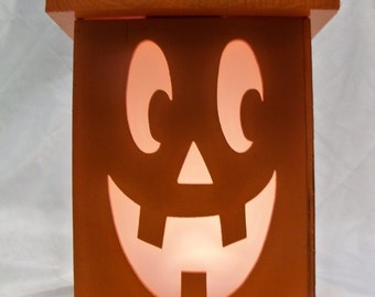 Jack O Lantern wooden lantern