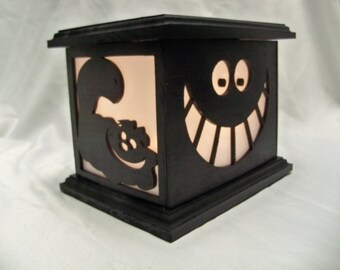 Cheshire Cat wooden lantern