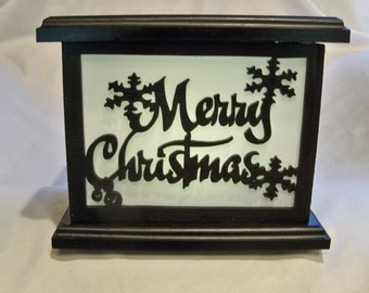 Merry Christmas wooden lantern
