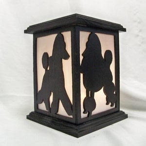 Poodle wooden lantern