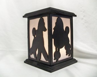 Poodle wooden lantern