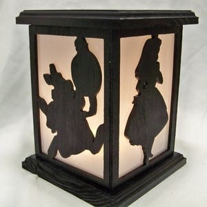 Alice in Wonderland wooden lantern