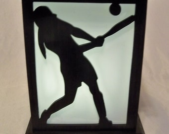 Softball wooden lantern