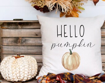 Hello Pumpkin Pillow Etsy