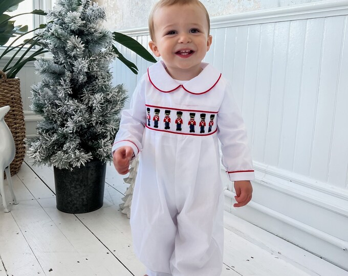 Nutcracker Boy Bubble Holiday Outfit for Boy Smocked Christmas Outfit