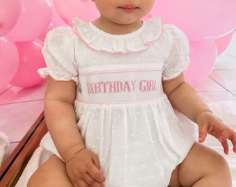 Birthday Girl Smocked Bubble