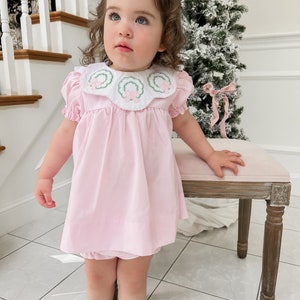 Corrine Wreath Smocked Diaper Set