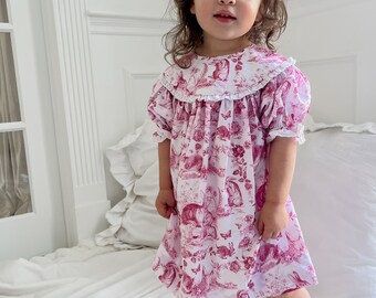 Pink Easter Toile Dress