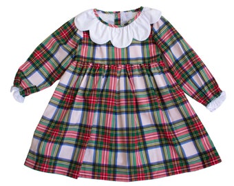 white christmas dresses Christmas Plaid Smocked Dress 0-3