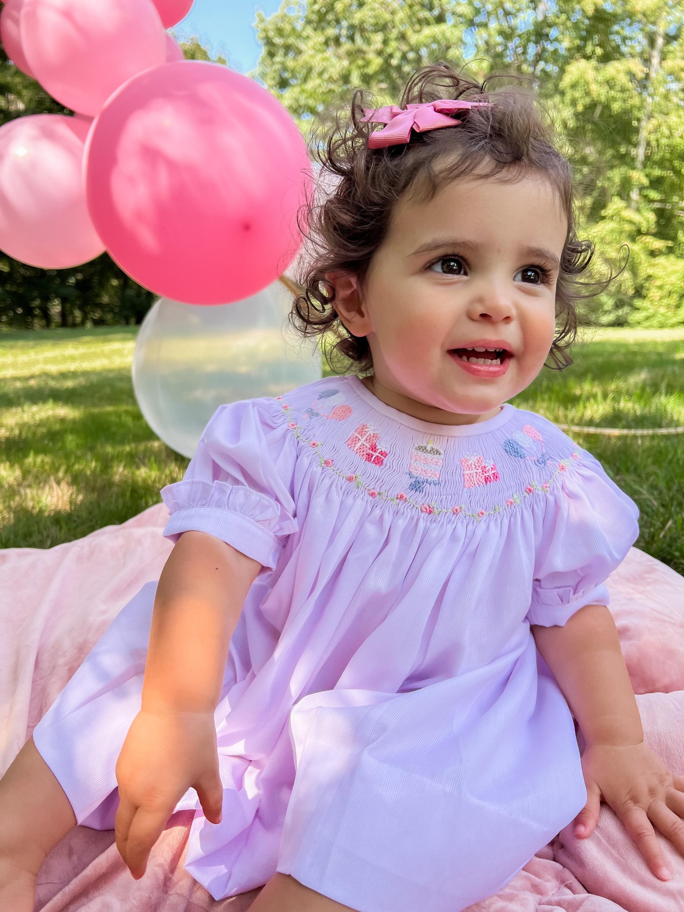 Embroidery Baby Girl Smocked Birthday Dresses Birthday Fun Smocked Dress
