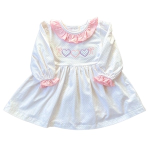 Heart & String Polka Dot Smocked Dress