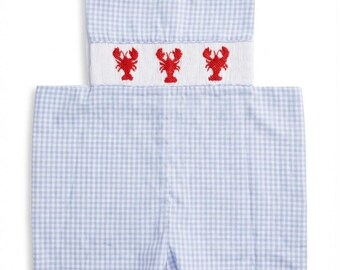 Lobster Smocked Shortall Set