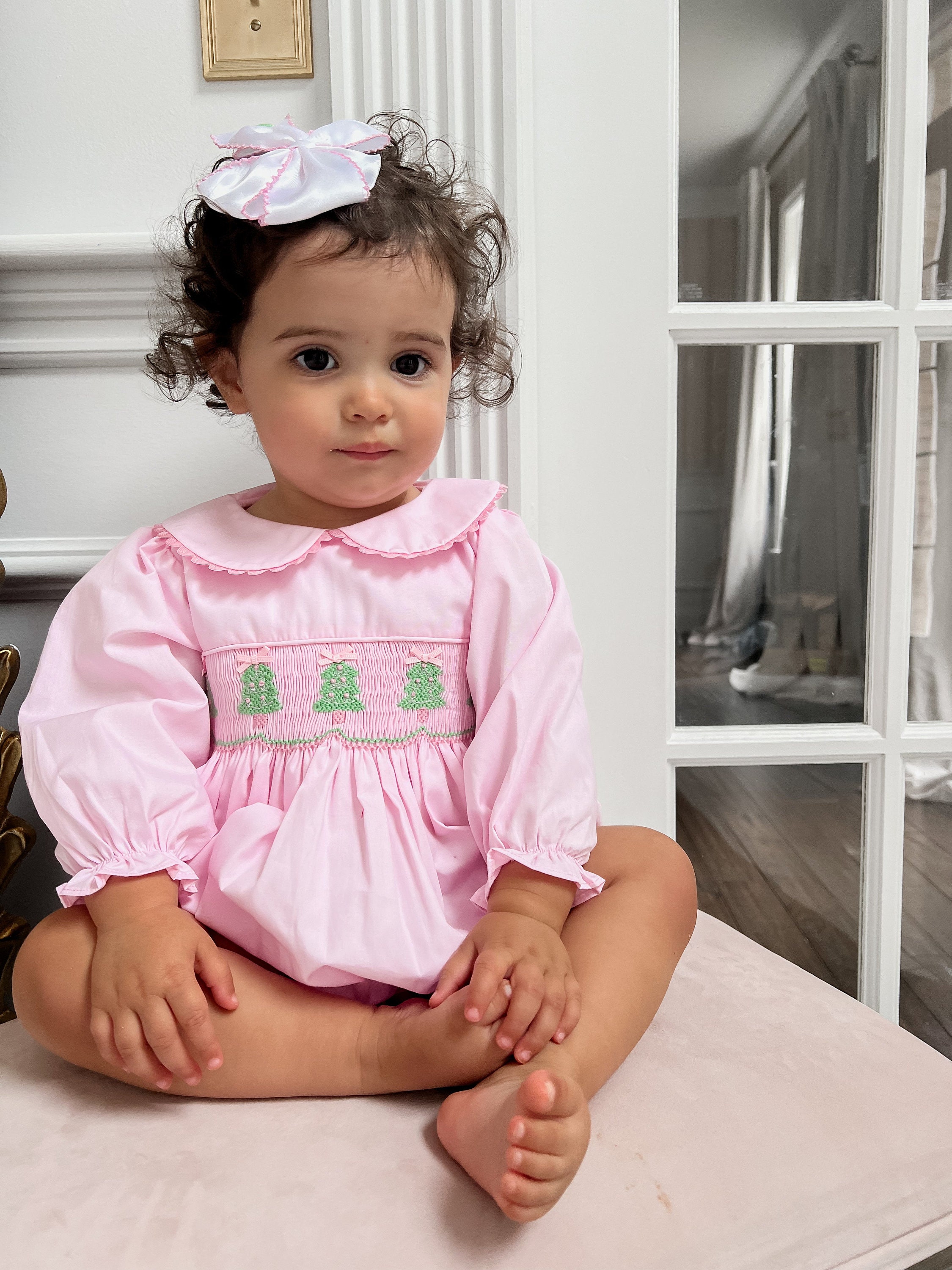 Pink Smocked Christmas Dress - Etsy