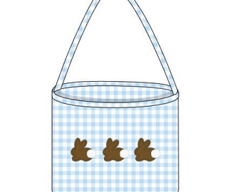 Blue Gingham Easter Basket