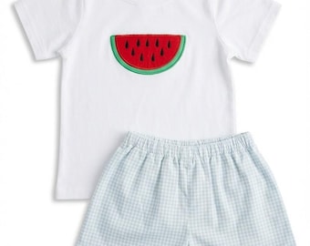 Watermelon Slice Applique Short Set