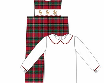 Reindeer Smocked Longall Set