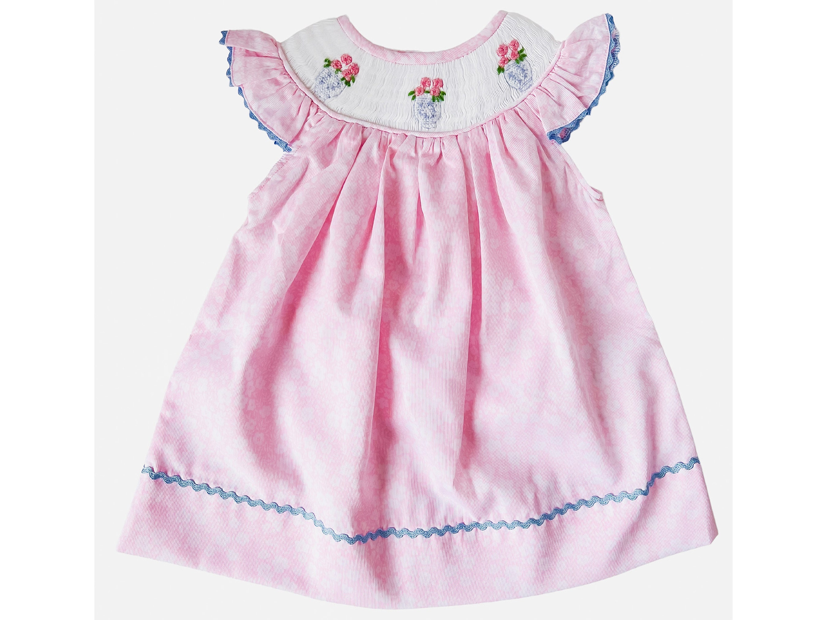 The Kennedy Dress Floral Ginger Jar Smocked Girl Dress Etsy