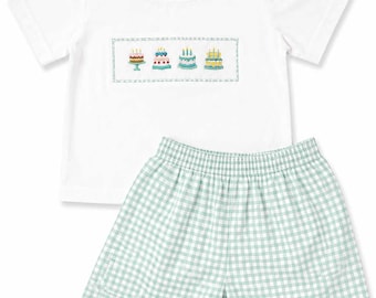 Birthday Cake Embroidered Short Set