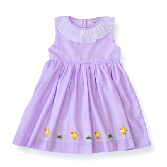 Easter Chicks Smocked Dress in Purple Easter Chicks Smocked Dress in Purple