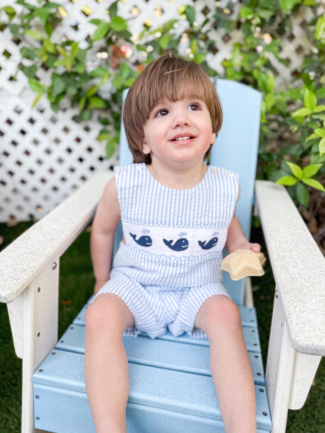 Seersucker Shortall With Cars