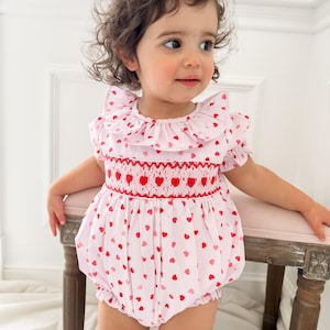 Helena Heart Smocked Bubble
