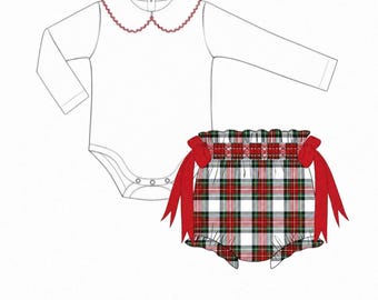 Riley Tartan Girl Diaper Set