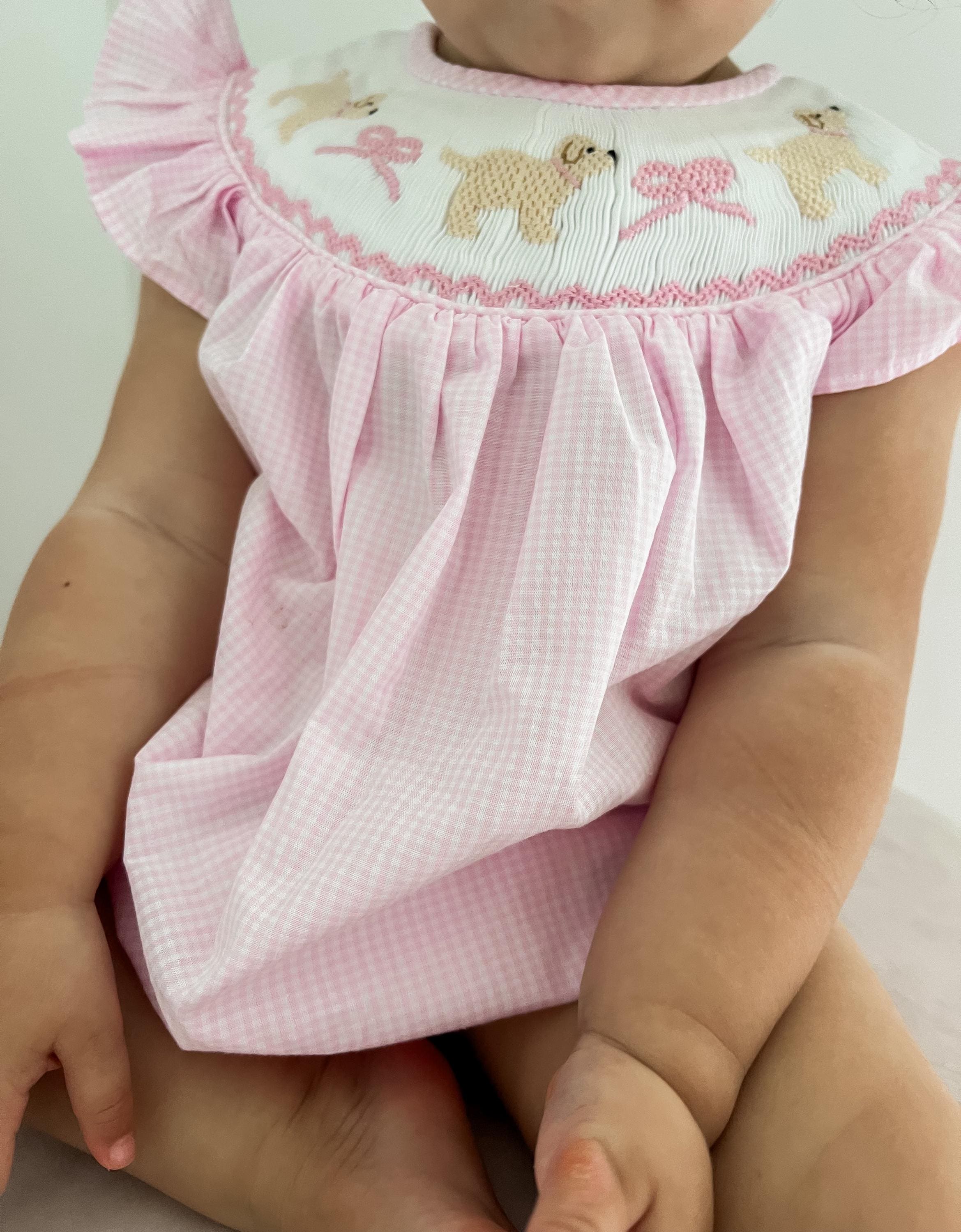 Baby Threads Bows Hand Smocked Bubble
