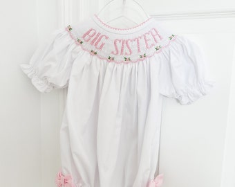 Big Sister Smocked Bubble with Bows