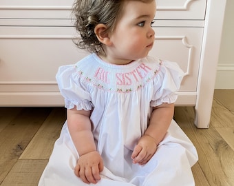 Big Sister Pink Smocked Dress