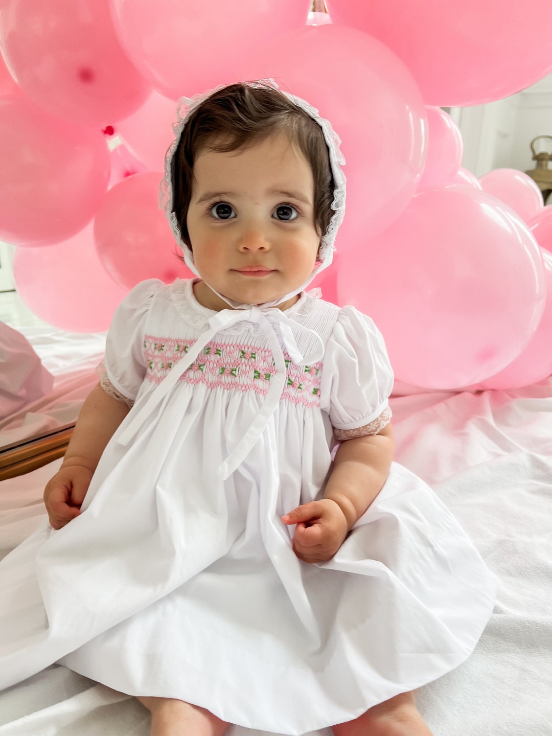 Emilia Floral Embroidered Collar Sleeveless Dress in Red (12mths- 10yrs)