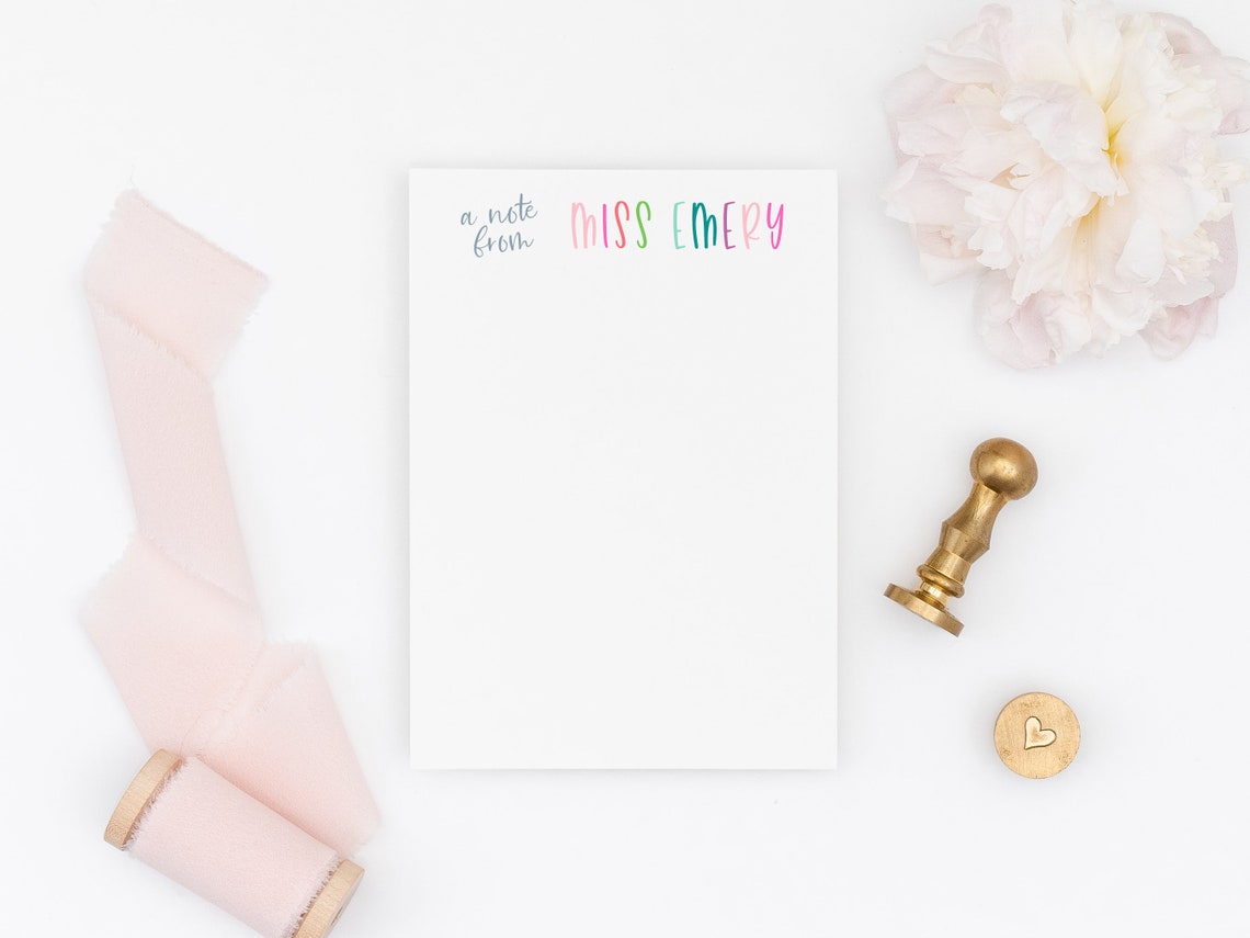 A Note From Notepad Notepad Stationery for Teachers Etsy