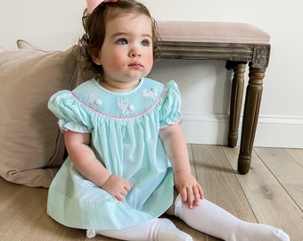 Mint Gingham Easter Bunny Dress