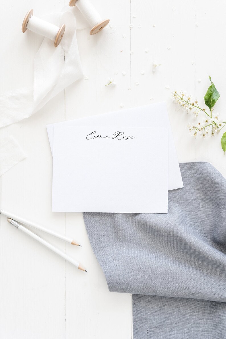 Custom Stationery Set Thank You Notes for Her Personalized Etsy