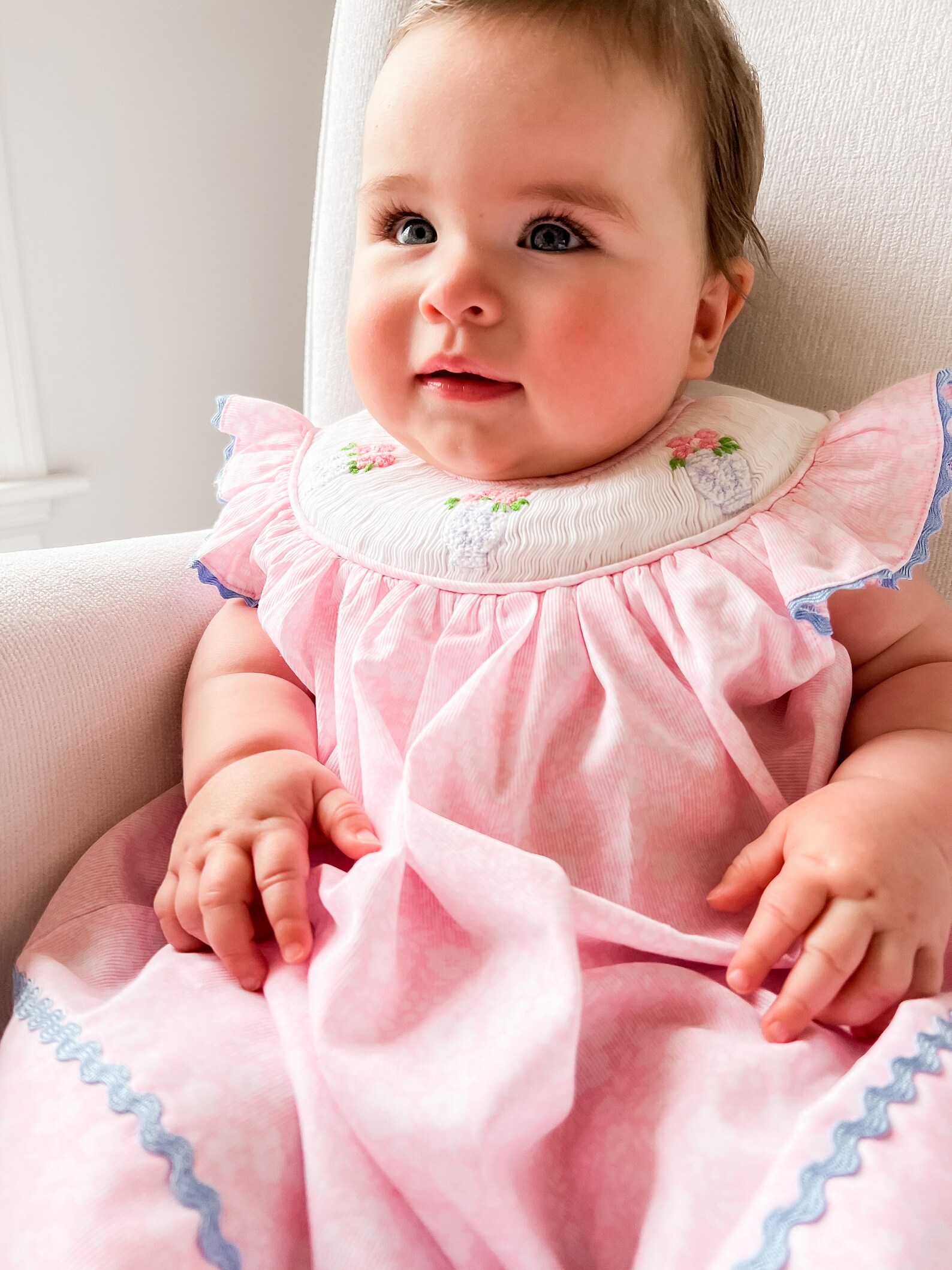 The Kennedy Dress Floral Ginger Jar Smocked Girl Dress Etsy