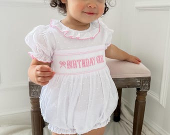 Pre-Order Birthday Girl Smocked Bow Bubble