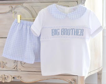 Big Sister Blue Smocked Dress - Etsy