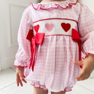 Abbey Heart Smocked Bubble