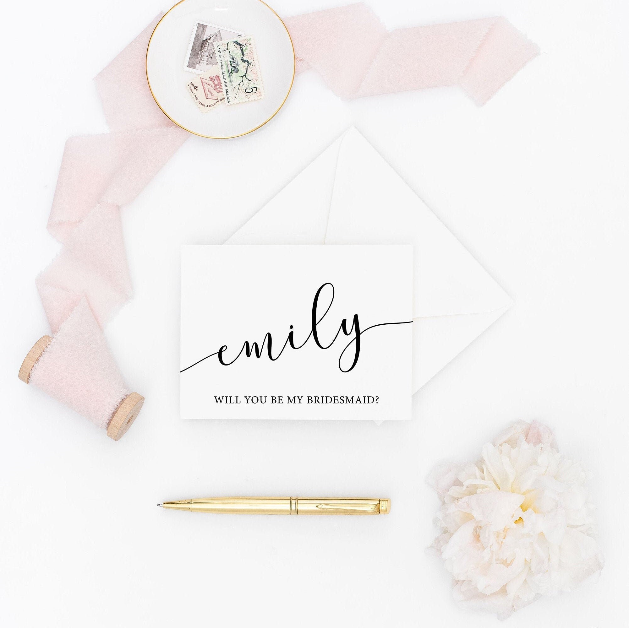Personalized Bridesmaid Proposal - Will You Be My Bridesmaid Card - B…