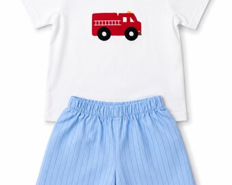 Fire Truck Short Set