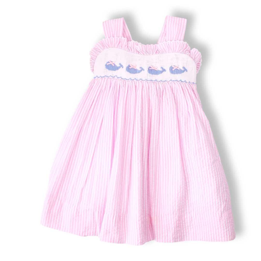 Pink Seersucker Zoo Dress main image 0