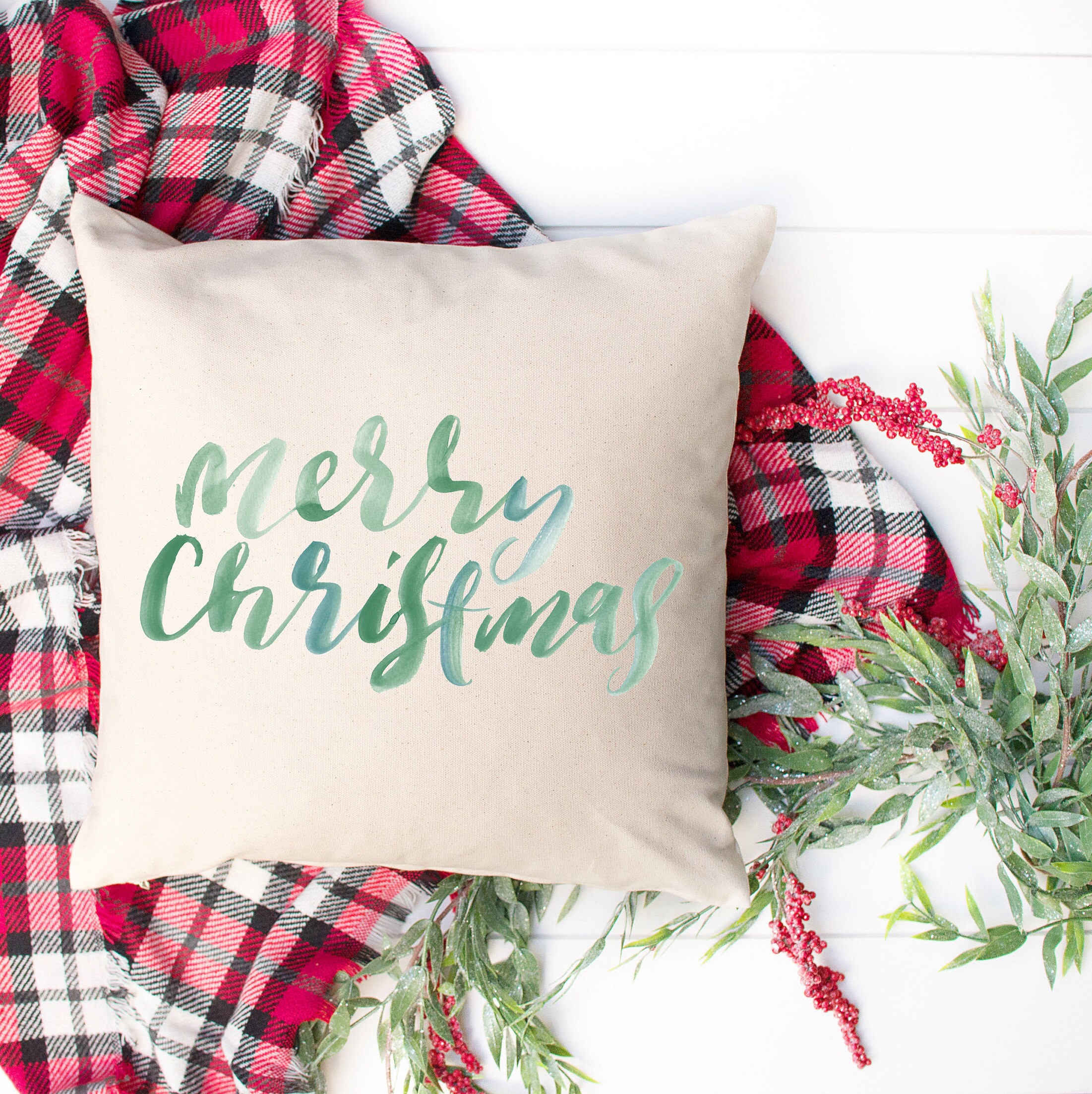 Merry Christmas Pillow Christmas Pillow Holiday Decor Etsy Christmas Decor Pillow