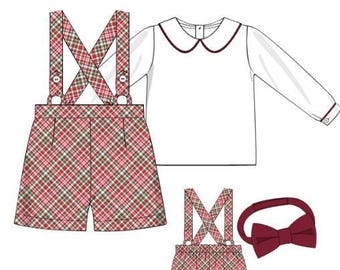 Winterberry Suspender Set with Bow Tie