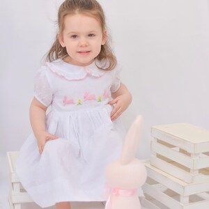 Brynn Bunny Swiss Dot Smocked Dress - Etsy